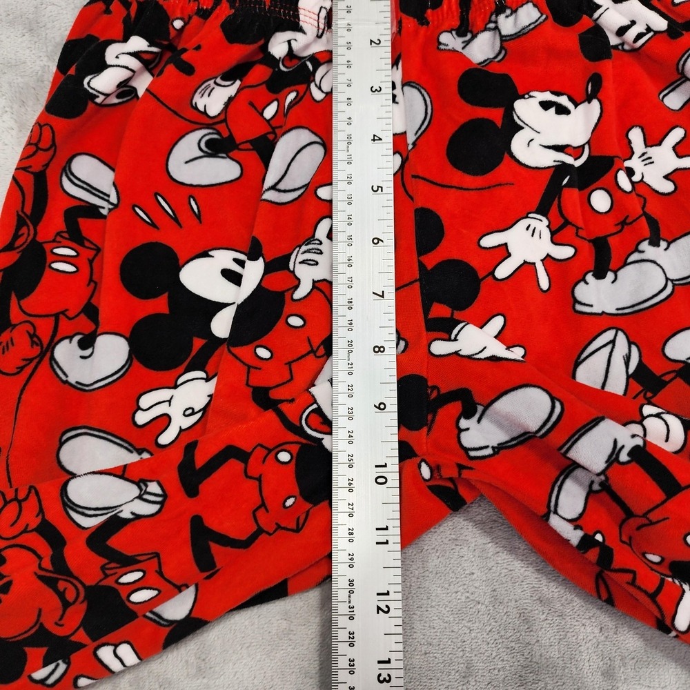 Disney Pants Womens S Red All Over Mickey Mouse Fleece Jogger Lounge Casual Soft - Picture 7 of 10